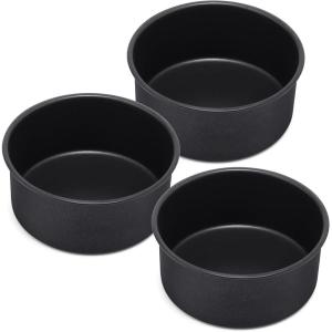imageEfar 6 x 3 Inch Cake Pan Set of 2 Nonstick Stainless Steel Small Round Cake Pans Tin for Birthday Wedding Stainless Steel Core ampamp Nontoxic Coating Deep ampamp Straight Side3