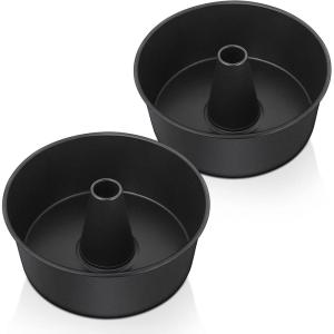 imageEfar Angel Food Cake Pan Set of 2 10Inch Nonstick Tube Pan for Baking Pound Chiffon Cake Onepiece Design Easy Release ampamp Clean up2 Pieces