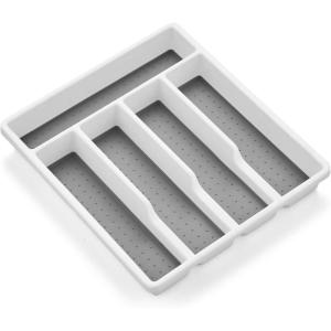 imageEfar Silverware Drawer Organizer Mesh Wire Utensil Tray Drawer Organizer for Kitchen Black Narrow Metal Flatware Cutlery HolderDivider 5 Compartment ampamp Small Size  125 x 925InchPlastic