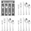 image20Piece Silverware Set with Tray Efar Stainless Steel Flatware Cutlery Set Service for 4 Eating Utensils Tableware with Plastic Organizer for Home Kitchen Matte Finished ampamp Dishwasher safe