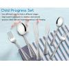 image12 Piece Kids Utensils Silverware Set Efar Stainless Steel Hammered Toddler Cutlery Child Flatware Progress Set Small Adult Diet Tableware Include Fork Spoon Knife Mirror Finished Dishwasher Safe