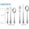 image12 Piece Kids Utensils Silverware Set Efar Stainless Steel Hammered Toddler Cutlery Child Flatware Progress Set Small Adult Diet Tableware Include Fork Spoon Knife Mirror Finished Dishwasher Safe