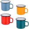imageEfar Enamel Camping Mug Set of 6 16 Ounce Metal Enamel Coffee Tea Cups for Outdoor Camping Hiking Backpacking Kids 2Sided Unique Graphic Design ampamp Large Size  ColourfulRed Blue Dark Green Yellow