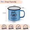 imageEfar Enamel Camping Mug Set of 6 16 Ounce Metal Enamel Coffee Tea Cups for Outdoor Camping Hiking Backpacking Kids 2Sided Unique Graphic Design ampamp Large Size  ColourfulBlack White Yellow Blue Dark Green Red