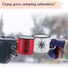 imageEfar Enamel Camping Mug Set of 6 16 Ounce Metal Enamel Coffee Tea Cups for Outdoor Camping Hiking Backpacking Kids 2Sided Unique Graphic Design ampamp Large Size  ColourfulBlack White Yellow Blue Dark Green Red