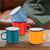 imageEfar Enamel Camping Mug Set of 6 16 Ounce Metal Enamel Coffee Tea Cups for Outdoor Camping Hiking Backpacking Kids 2Sided Unique Graphic Design ampamp Large Size  ColourfulRed Blue Dark Green Yellow