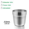imageEfar Metal Cups for Kids Baby 6 Ounce Stainless Steel Insulated Cups for Toddler Children Training ampamp Transition Double Wall ampamp Shatterproof Mirror Polished ampamp Dishwasher Safe  2 Pack