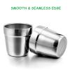 imageEfar Stainless Steel Cups Set of 4 6 Ounce Metal Insulated Cups for Toddler Kids Children Training ampamp Transition Double Wall ampamp Shatterproof Mirror Polished ampamp Dishwasher Safe  4 PackSet of 4