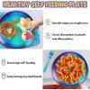 imageEfar Stainless Steel Plates Set of 6 8inch Metal Dinner Plates for Kids Toddlers Great for SelffeedingPicnicOutdoor Camping Healthy ampamp Nontoxic Shatterproof ampamp Dishwasher SafeRainbow