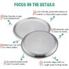 imageEfar Stainless Steel Plates Set of 6 8inch Metal Dinner Plates for Kids Toddlers Great for SelffeedingPicnicOutdoor Camping Healthy ampamp Nontoxic Shatterproof ampamp Dishwasher SafeSilver