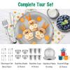 imageEfar Stainless Steel Plates Set of 6 8inch Metal Dinner Plates for Kids Toddlers Great for SelffeedingPicnicOutdoor Camping Healthy ampamp Nontoxic Shatterproof ampamp Dishwasher SafeSilver