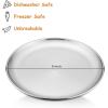 imageEfar Stainless Steel Plates Set of 6 8inch Metal Dinner Plates for Kids Toddlers Great for SelffeedingPicnicOutdoor Camping Healthy ampamp Nontoxic Shatterproof ampamp Dishwasher SafeSilver