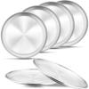imageEfar 4Piece Stainless Steel Plates 9 Inch Metal Dinner Plates Dishes for Home Picnic Outdoor Camping Healthy ampamp NonToxic Shatterproof ampamp Dishwasher Safe6