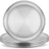 imageEfar Stainless Steel Plates Set of 6 8inch Metal Dinner Plates for Kids Toddlers Great for SelffeedingPicnicOutdoor Camping Healthy ampamp Nontoxic Shatterproof ampamp Dishwasher SafeSilver