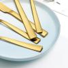image20Piece Gold Silverware Set Efar Stainless Steel Flatware Set Service for 4 Cutlery Eating Utensil Set Includes Dinner ForksSpoonsKnives Square Edge ampamp Mirror Polished