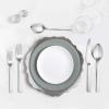 image40Piece Matte Black Silverware Set Efar Stainless Steel Flatware Set Service for 8 Metal Cutlery Eating Utensils Tableware Includes ForksSpoonsKnives Square EdgeSilver
