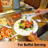 imageEfar Serving Utensils 6 Pieces Stainless Steel Serving Spoon Slotted Spoon Fork Tong Cake Server and Butter Knife for Parties Buffet Banquet Kitchen Mirror Finish ampamp Dishwasher SafeStreamlined