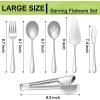 imageEfar Serving Utensils 6 Pieces Stainless Steel Serving Spoon Slotted Spoon Fork Tong Cake Server and Butter Knife for Parties Buffet Banquet Kitchen Mirror Finish ampamp Dishwasher SafeSlimline