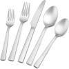 image40Piece Matte Black Silverware Set Efar Stainless Steel Flatware Set Service for 8 Metal Cutlery Eating Utensils Tableware Includes ForksSpoonsKnives Square EdgeSilver