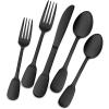 imageMatte Black Silverware Set for 4 Efar 20Piece Stainless Steel Flatware Cutlery Set with Design Handle Modern Metal Tableware Eating Utensils for Kitchen Restaurant Wedding Dishwasher Safe