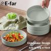 imageEfar Pasta Bowls Set of 435oz Shallow Ceramic Bowl Plates for Serving Dinner Soup ampamp Salad  Stoneware Pasta Plates  Microwave ampamp Dishwasher Safe  Matte BlackMist Green