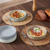 imageEfar Pasta Bowls Set of 435oz Shallow Ceramic Bowl Plates for Serving Dinner Soup ampamp Salad  Stoneware Pasta Plates  Microwave ampamp Dishwasher Safe  Matte BlackMulticolor