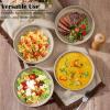 imageEfar Pasta Bowls Set of 435oz Shallow Ceramic Bowl Plates for Serving Dinner Soup ampamp Salad  Stoneware Pasta Plates  Microwave ampamp Dishwasher Safe  Matte BlackBright Khaki