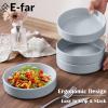 imageEfar Pasta Bowls Set of 435oz Shallow Ceramic Bowl Plates for Serving Dinner Soup ampamp Salad  Stoneware Pasta Plates  Microwave ampamp Dishwasher Safe  Matte BlackHaze Gray