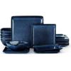 imageEfar Square plates and bowls Sets for 6 18Piece Reactive Glaze Stoneware Dinnerware Sets Porcelain Dishware Sets for Kitchen Home Microwave ampamp Dishwasher Safe Deep Sea BlueDeep Sea Blue