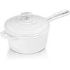 imageEfar Enameled Cast Iron Sauce Pan 2 Quart Dutch Oven Saucepan with Lid Small Sauce Pot for Cooking Boiling Healthy ampamp Non Toxic Induction ampamp Oven Safe Light BlueWhite