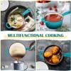 imageEfar Enameled Cast Iron Sauce Pan 2 Quart Dutch Oven Saucepan with Lid Small Sauce Pot for Cooking Boiling Healthy ampamp Non Toxic Induction ampamp Oven Safe Light BluePeacock Green