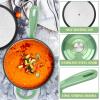 imageEfar Enameled Cast Iron Sauce Pan 2 Quart Dutch Oven Saucepan with Lid Small Sauce Pot for Cooking Boiling Healthy ampamp Non Toxic Induction ampamp Oven Safe Light BluePistachio Green