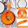 imageEfar Enameled Cast Iron Sauce Pan 2 Quart Dutch Oven Saucepan with Lid Small Sauce Pot for Cooking Boiling Healthy ampamp Non Toxic Induction ampamp Oven Safe Light BlueOrange