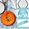 imageEfar Enameled Cast Iron Sauce Pan 2 Quart Dutch Oven Saucepan with Lid Small Sauce Pot for Cooking Boiling Healthy ampamp Non Toxic Induction ampamp Oven Safe Light BlueLight Blue