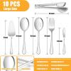 imageEfar Large Serving Utensils Set of 10 Stainless Steel Serving Spoon Slotted Spoon Fork Tong Cake Server and Butter Knife for Parties Buffet Banquet Kitchen Mirror Finish ampamp Dishwasher Safe