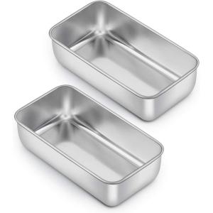 imageEfar Loaf Pan for Homemade Bread3 Pack 12 x 5 Large Stainless Steel Loaf Pans Long Metal Bread Baking Mold for Banana Cake Meatloaf Sourdough Lasagna Nontoxic ampamp Dishwasher Safe2