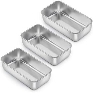 imageEfar Loaf Pan for Homemade Bread3 Pack 12 x 5 Large Stainless Steel Loaf Pans Long Metal Bread Baking Mold for Banana Cake Meatloaf Sourdough Lasagna Nontoxic ampamp Dishwasher Safe3