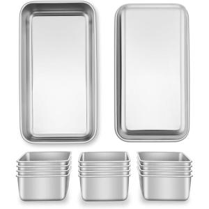 imageEfar Loaf Pan for Homemade Bread3 Pack 12 x 5 Large Stainless Steel Loaf Pans Long Metal Bread Baking Mold for Banana Cake Meatloaf Sourdough Lasagna Nontoxic ampamp Dishwasher Safe14