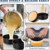 imageEfar 5 Inch Cake Pan Set of 3 Nonstick Stainless Steel Small Baking Pans Tins Round Bakeware for Layer Cakes Stainless Steel Core ampamp NonToxic Coating Straight Side ampamp 2 Inch Deep9 Inches