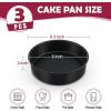 imageEfar 5 Inch Cake Pan Set of 3 Nonstick Stainless Steel Small Baking Pans Tins Round Bakeware for Layer Cakes Stainless Steel Core ampamp NonToxic Coating Straight Side ampamp 2 Inch Deep8 Inches