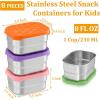 imageEfar 4Pack Stainless Steel Snack Containers for Kids  8oz Reusable Toddler Lunch Box Containers with LeakProof Lids for SchoolDaycareTravel  Stackable Design ampamp Easy Open Oven ampamp Dishwasher SafeMulticolor