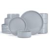 imageEfar Stoneware Dinnerware Sets for 4 12Piece Reactive Glaze Plates and Bowls Sets Kitchen Ceramic Dishes Dinning Ware Microwave ampamp Dishwasher Safe Deep GrayHaze Gray