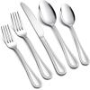 image20Piece Silverware Set for 4 Efar Stainless Steel Flatware Cutlery Set with Pearled Edge Include Forks Spoons and Knives Modern Tableware Eating Utensils for Kitchen Restaurant Dishwasher SafeSilver