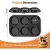 imageEfar Muffin Top Pan Set of 2 Nonstick 6Cavity Shallow Cupcake Pan for Baking Whoopie Pie Yorkshire Pudding Eggs Cornbread Drop Cookies Easy Release ampamp Clean 3Inch Standard SizeMuffin Top Pan
