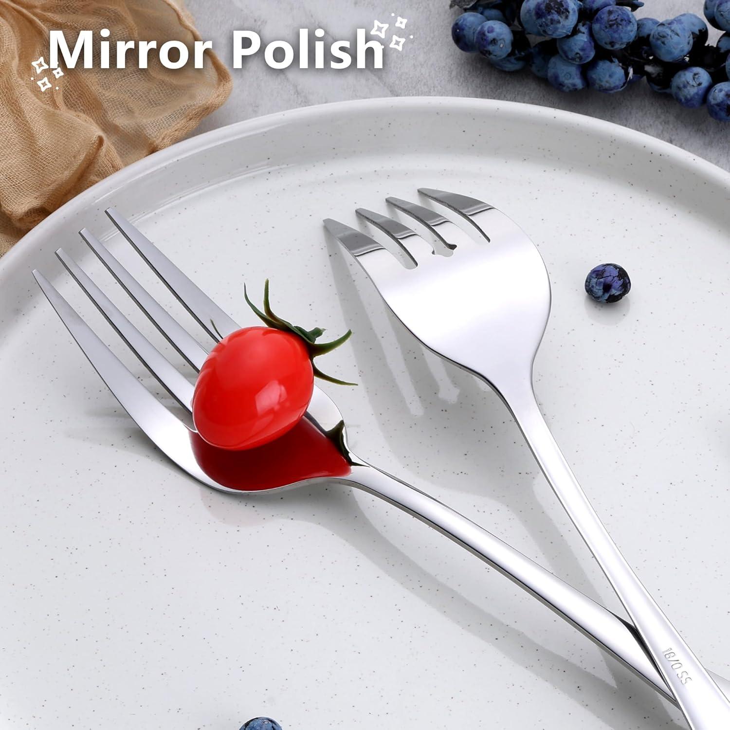 imageEfar Large Serving Forks Set of 4 99 Inch Stainless Steel Serving Utensils Set Big Buffet Forks for Party Catering Wedding Kitchen Restaurant Dishwasher SafeServing Forks x4