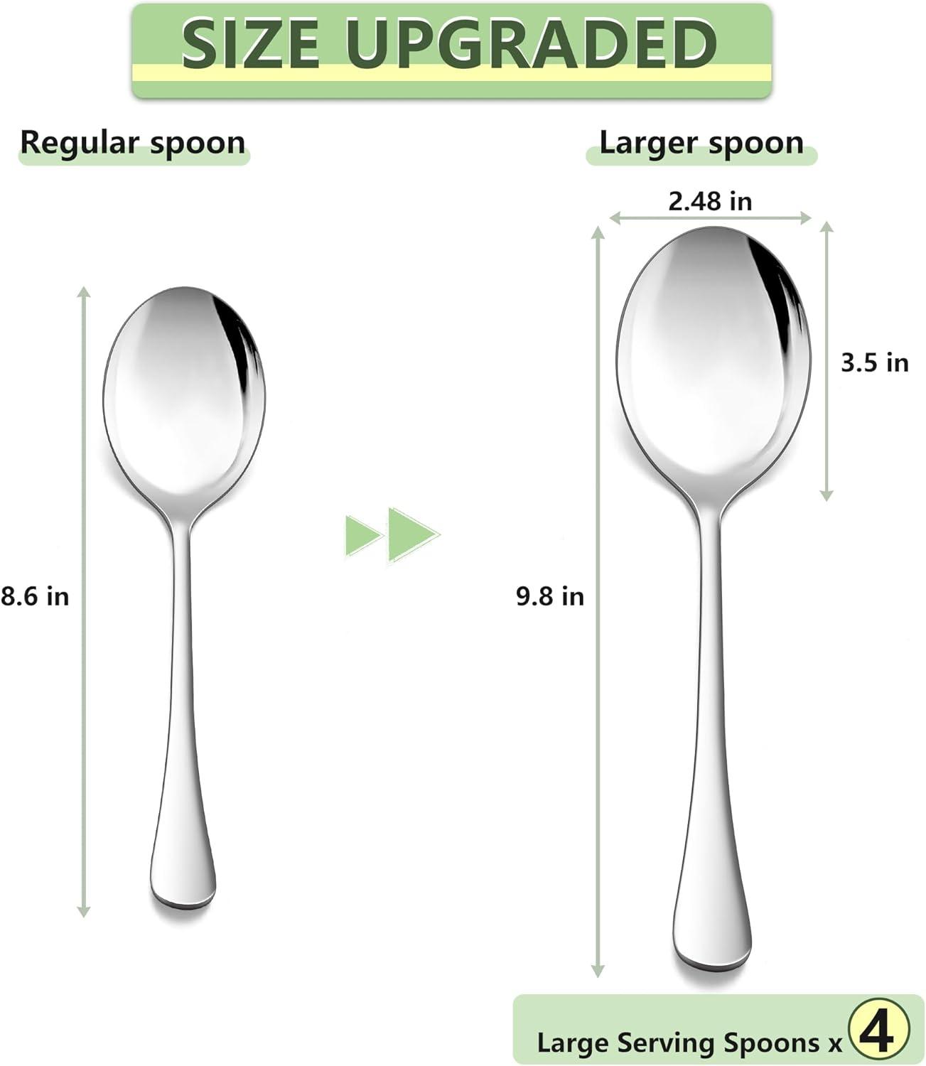 imageEfar Large Serving Forks Set of 4 99 Inch Stainless Steel Serving Utensils Set Big Buffet Forks for Party Catering Wedding Kitchen Restaurant Dishwasher SafeServing Spoons x4