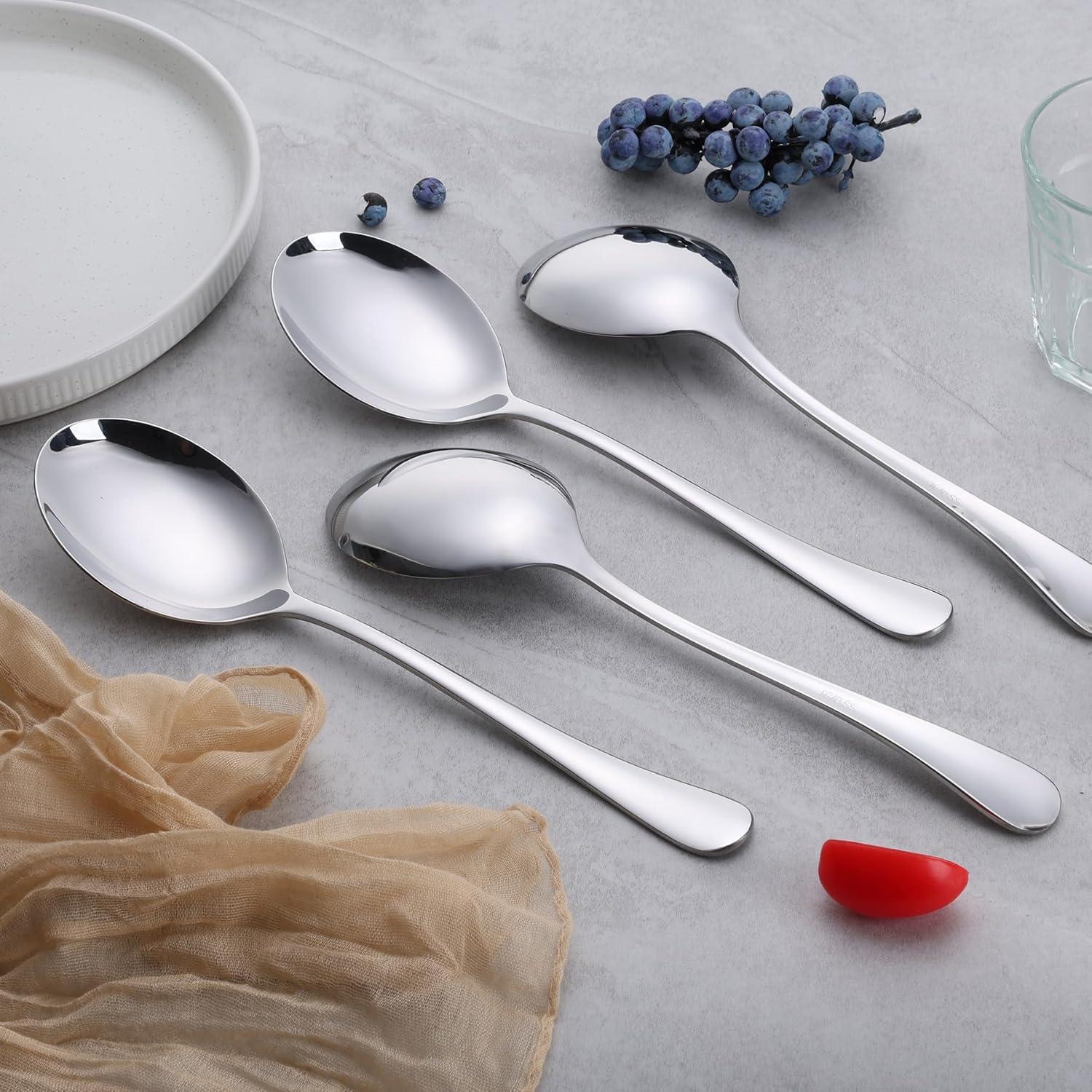 imageEfar Large Serving Forks Set of 4 99 Inch Stainless Steel Serving Utensils Set Big Buffet Forks for Party Catering Wedding Kitchen Restaurant Dishwasher SafeServing Spoons x4