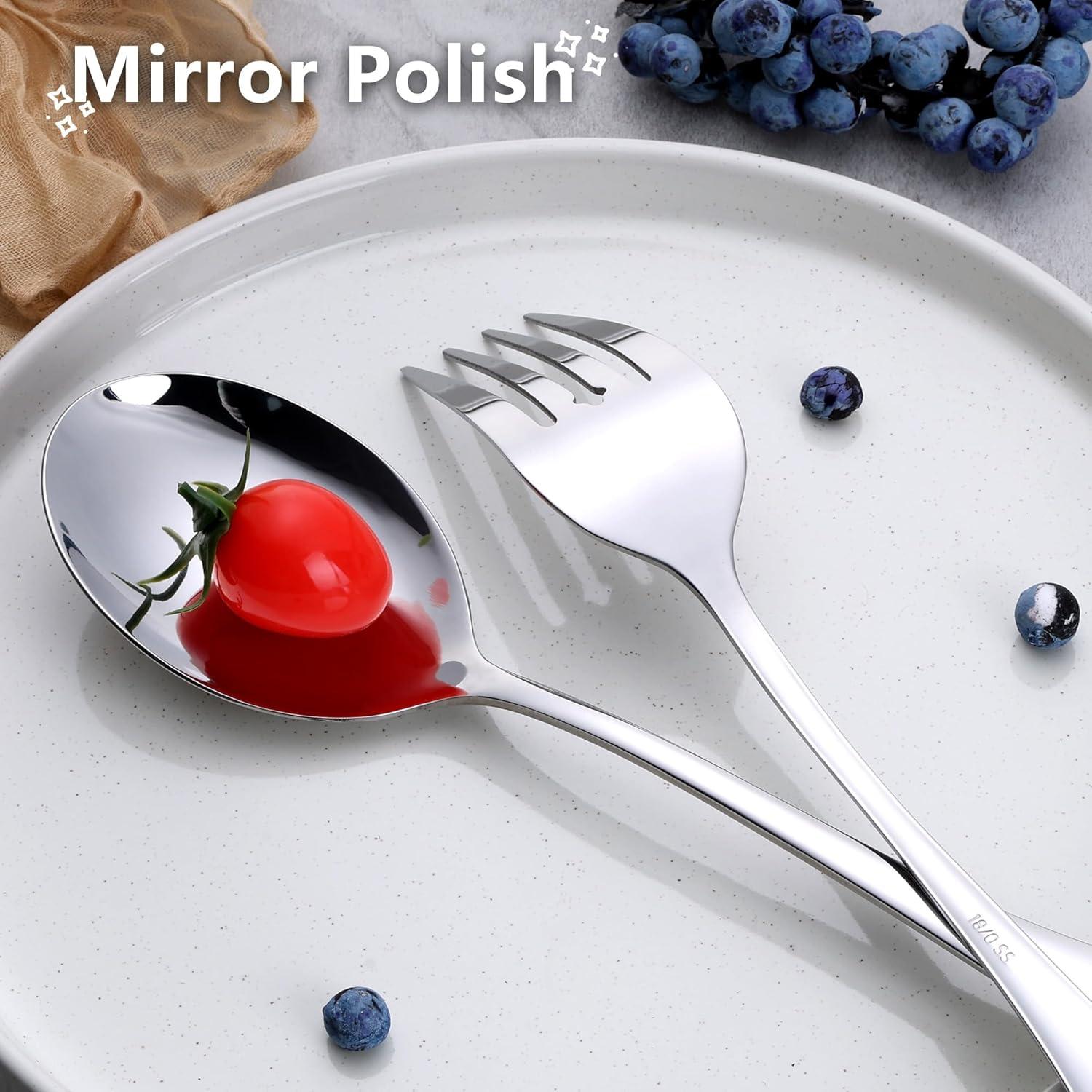 imageEfar Large Serving Forks Set of 4 99 Inch Stainless Steel Serving Utensils Set Big Buffet Forks for Party Catering Wedding Kitchen Restaurant Dishwasher SafeServing Spoons 2  Serving Forks 2