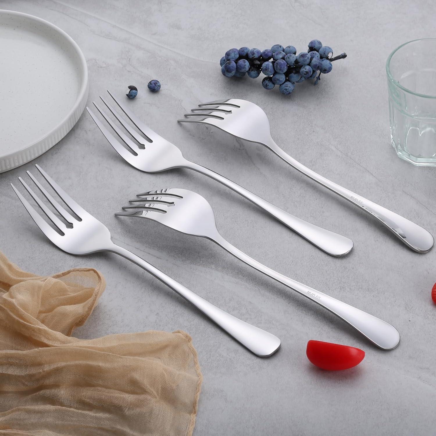 imageEfar Large Serving Forks Set of 4 99 Inch Stainless Steel Serving Utensils Set Big Buffet Forks for Party Catering Wedding Kitchen Restaurant Dishwasher SafeServing Forks x4