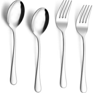 imageEfar Large Serving Forks Set of 4 99 Inch Stainless Steel Serving Utensils Set Big Buffet Forks for Party Catering Wedding Kitchen Restaurant Dishwasher SafeServing Spoons 2  Serving Forks 2